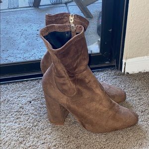 Suede sock booties